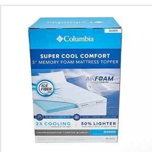 Twin Size Columbia Super Cool Mattress Topper with Machine Washable Cover